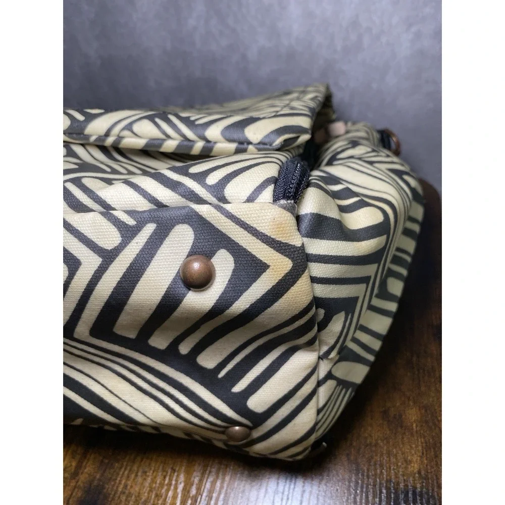 Petunia Pickle Bottom Boxy Neutral abstract Backpack Designer Diaper Bag